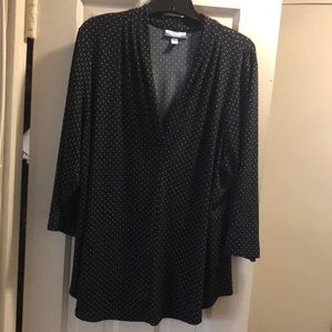 Size 3X white polkadot blouse/tunic